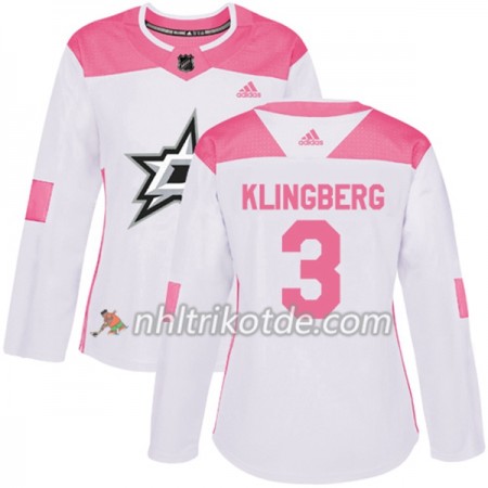 Dallas Stars Trikot John Klingberg 3 Adidas 2017-2018 Weiß Pink Fashion Authentic - Dame